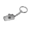 Nickel silver key ring with engraving of a children's painting, steel ring