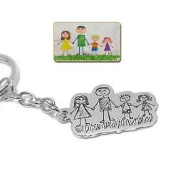 Silver 925 key ring with engraving for children, steel ring