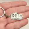 Silver 925 key ring with engraving for children, steel ring