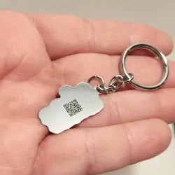 Μπρελόκ από ασήμι 925 με χάραξη παιδικής ζωγραφιάς, ατσάλινος κρίκος