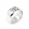 Silver 9mm curved ring with engraving of a children's painting