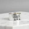Silver 10mm ring with engraving of a children's painting
