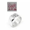 Silver 9mm curved ring with engraving of a children's painting