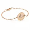 Silver rose gold plated bracelet with engraving of children's drawing, stainless steel chain