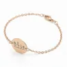 Silver rose gold plated bracelet with engraving of children's drawing, stainless steel chain
