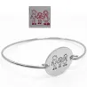 Silver platinum plated handcuff bracelet with engraving of a children's drawing