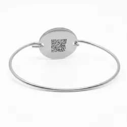 Silver platinum plated handcuff bracelet with engraving of a children's drawing
