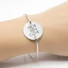 Silver platinum plated handcuff bracelet with engraving of a children's drawing