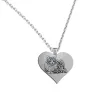 Nickel silver heart pendant with photo engraving, stainless steel chain