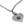 Nickel silver heart pendant with photo engraving, stainless steel chain