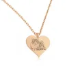 Silver rose gold plated heart pendant with photo engraving, stainless steel chain