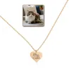 Silver rose gold plated heart pendant with photo engraving, stainless steel chain
