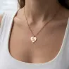 Silver rose gold plated heart pendant with photo engraving, stainless steel chain