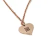 Silver rose gold plated heart pendant with photo engraving, stainless steel chain
