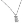 Silver platinum plated pendant border with photo engraving, stainless steel chain + date on the back