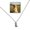 Nickel silver outline pendant with photo engraving, stainless steel chain + date on the back