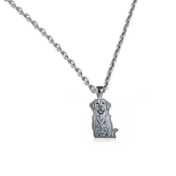 Nickel silver outline pendant with photo engraving, stainless steel chain + date on the back
