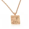 Silver rose gold plated rectangular pendant with photo engraving, stainless steel chain + date on the back