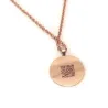 Ασημένιο ροζ επιχρυσωμένο κολιέ με χάραξη φωτογραφίας σε δισκάκι, ατσάλινη αλυσίδα