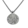 Nickel silver disc pendant with photo engraving, stainless steel chain + date on the back