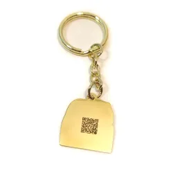Brass key ring with photo engraving, steel ring