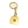 Brass key ring with photo engraving, steel ring