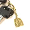 Brass key ring with photo engraving, steel ring