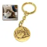 Key ring with photo engraving on brass disc, steel ring