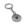 Key ring with photo engraving on tray made of nickel silver, steel ring