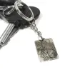 Key ring with photo engraving on nickel silver tag, steel ring