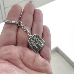 Μπρελόκ από αρζαντό (nickel silver) με χάραξη φωτογραφίας, ατσάλινος κρίκος