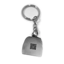 Μπρελόκ από αρζαντό (nickel silver) με χάραξη φωτογραφίας, ατσάλινος κρίκος