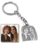 Silver 925 key ring with photo engraving, steel ring