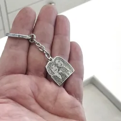 Silver 925 key ring with photo engraving, steel ring