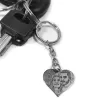 Key ring with photo engraving on nickel silver heart, steel ring