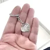Key ring with photo engraving on sterling silver heart, steel ring