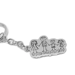 Silver 925 key ring with engraving for children, steel ring