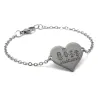 Nickel silver bracelet with engraving of a children's painting, stainless steel chain