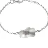 Silver platinum plated bracelet with engraving of children's drawing, stainless steel chain