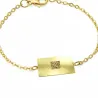 Silver gold plated bracelet with engraving of children's drawing, stainless steel chain