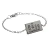 Nickel silver bracelet with engraving of a children's painting, stainless steel chain