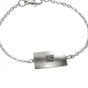Nickel silver bracelet with engraving of a children's painting, stainless steel chain