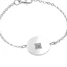 Silver platinum plated bracelet with photo engraving, stainless steel chain