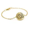 Silver gold plated bracelet with photo engraving, stainless steel chain