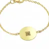 Silver gold plated bracelet with photo engraving, stainless steel chain