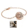 Silver rose gold plated bracelet with photo engraving, stainless steel chain