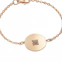 Silver rose gold plated bracelet with photo engraving, stainless steel chain