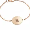 Silver rose gold plated bracelet with photo engraving, stainless steel chain