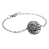 Bracelet with engraved photo on nickel siver disc, stainless steel chain