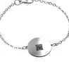 Bracelet with engraved photo on nickel siver disc, stainless steel chain